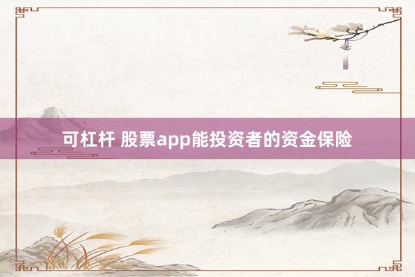 可杠杆 股票app能投资者的资金保险